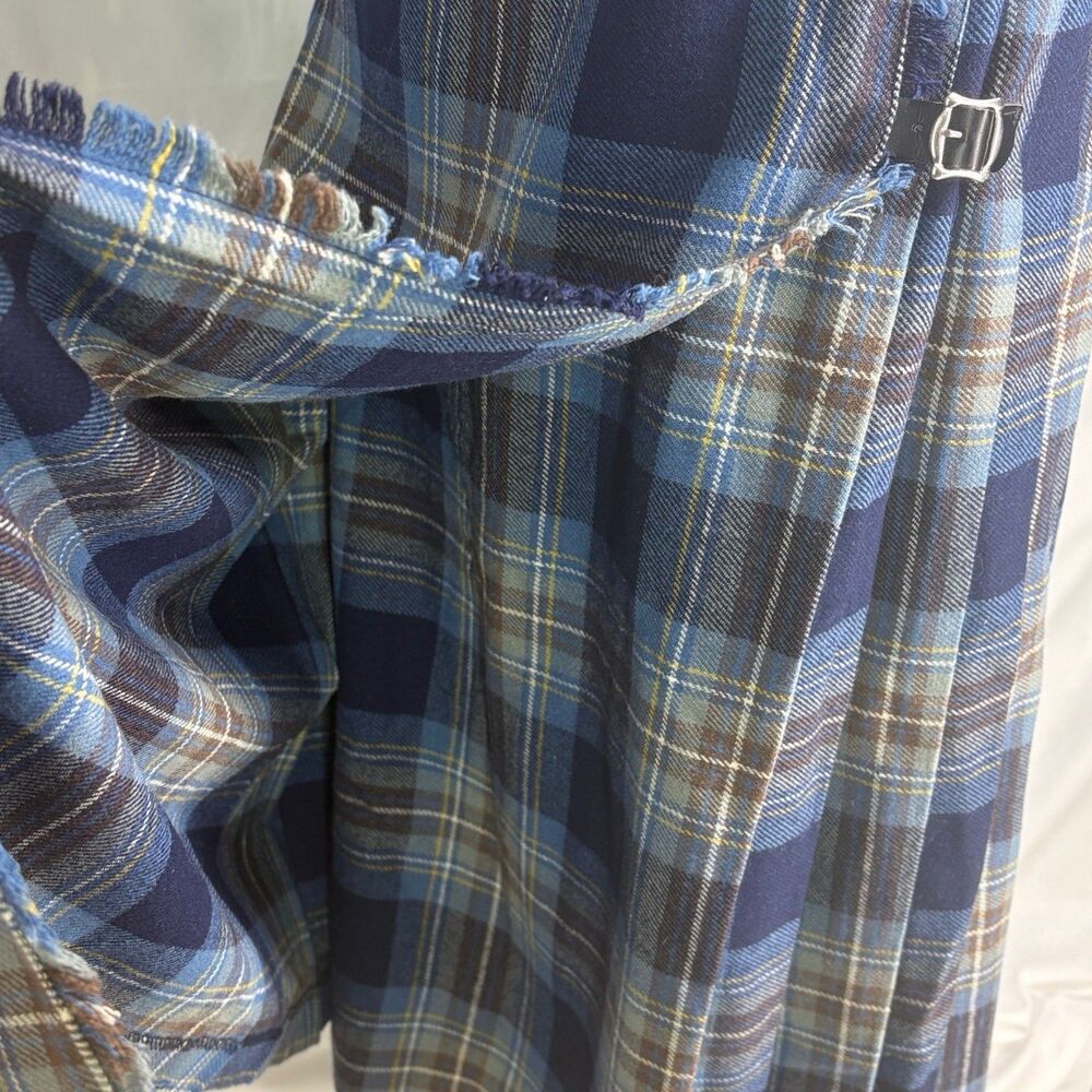 Laird-Portch Of Scotland Women's Kilt Skirt 14 100% New Wool Pleats Blues Midi - Picture 8 of 13